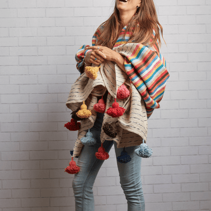 Moroccan Tassel Blanket - Multicolor - Hosted by Kelly Gaudreau