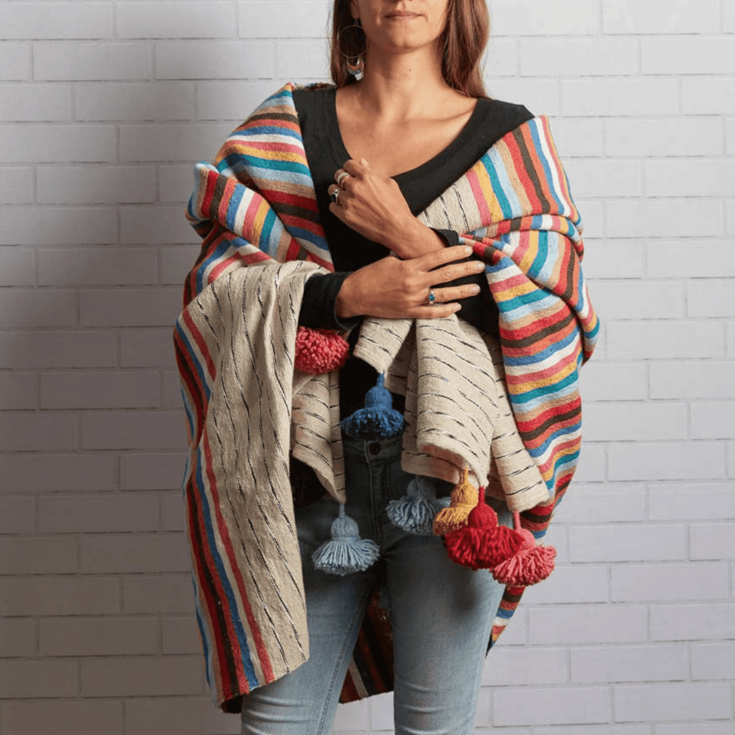 Moroccan Tassel Blanket - Multicolor - Hosted by Kelly Gaudreau