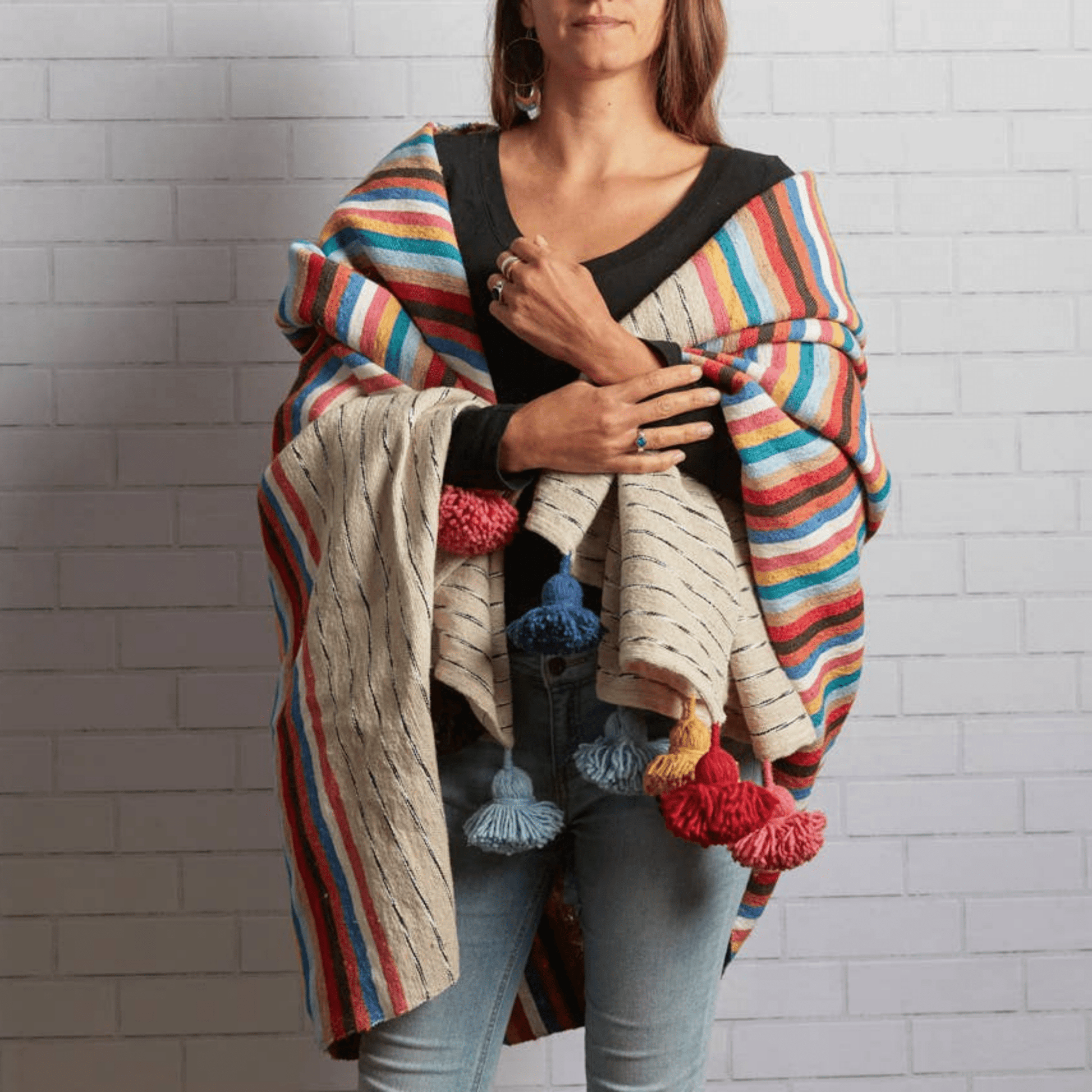 Moroccan Tassel Blanket - Multicolor - Hosted by Kelly Gaudreau