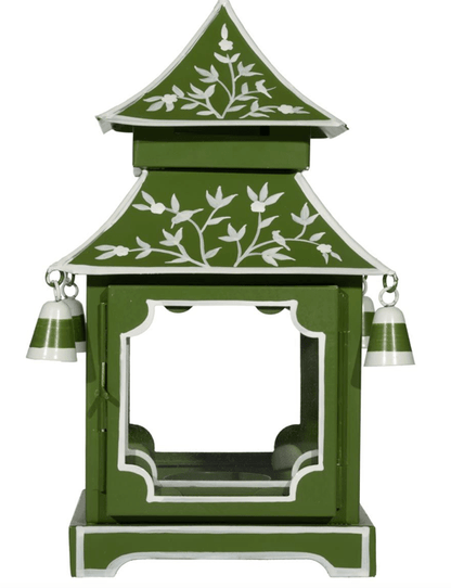 Moss Green & White Vine Pagoda Lantern - Hosted by Kelly Gaudreau