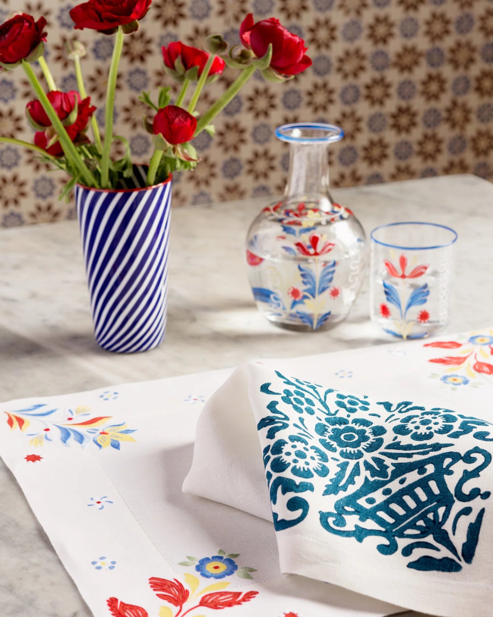 Murano Bucaneve Hand - Painted Bedside Set - Hosted by Kelly Gaudreau