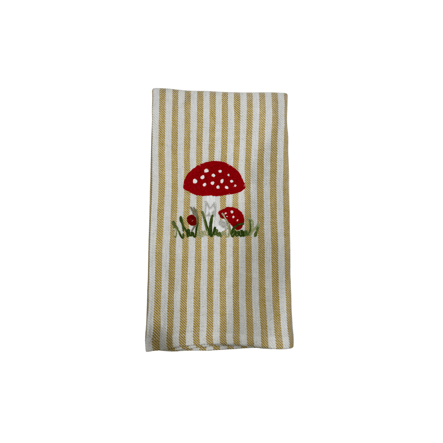 Mushroom Embroidered Pomelo Kitchen Towel - Mustard - Hosted by Kelly Gaudreau