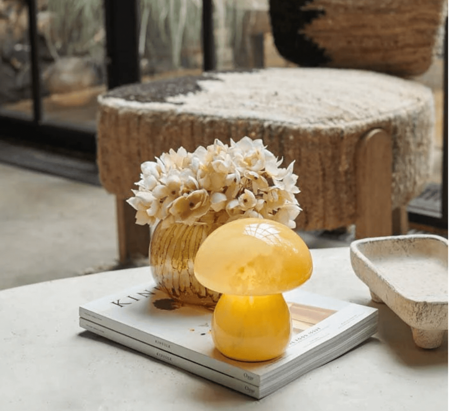 Mushroom Portable LED Table Lamp in Mango - Hosted by Kelly Gaudreau
