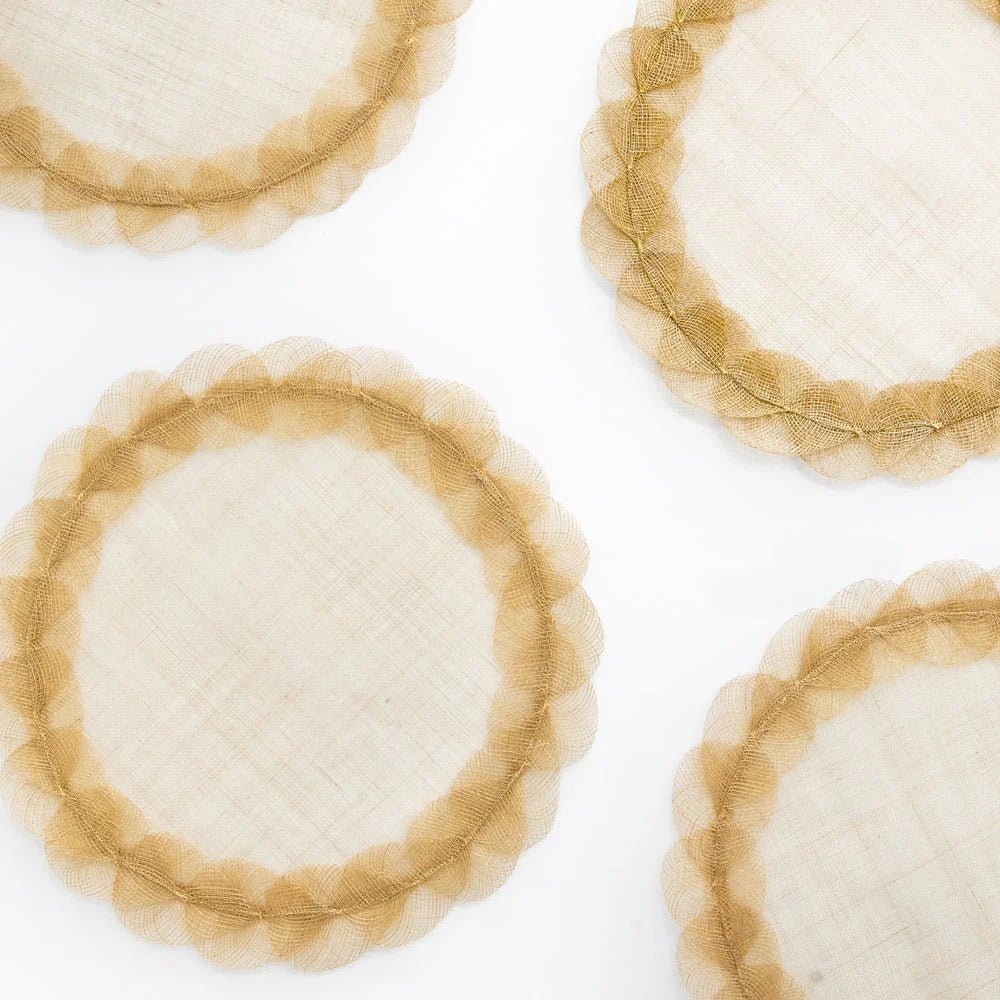 Mustard Poplar Leaf Rice Paper Placemat Set of 4 - Hosted by Kelly Gaudreau