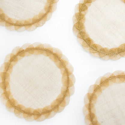 Mustard Poplar Leaf Rice Paper Placemat Set of 4 - Hosted by Kelly Gaudreau