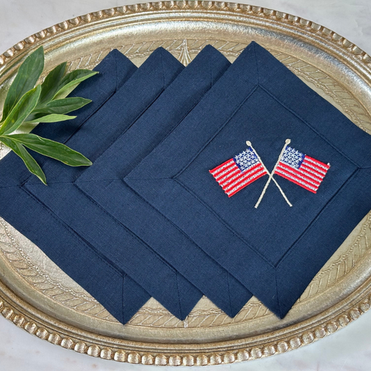 American Flags Cocktail Napkin - Set of 4