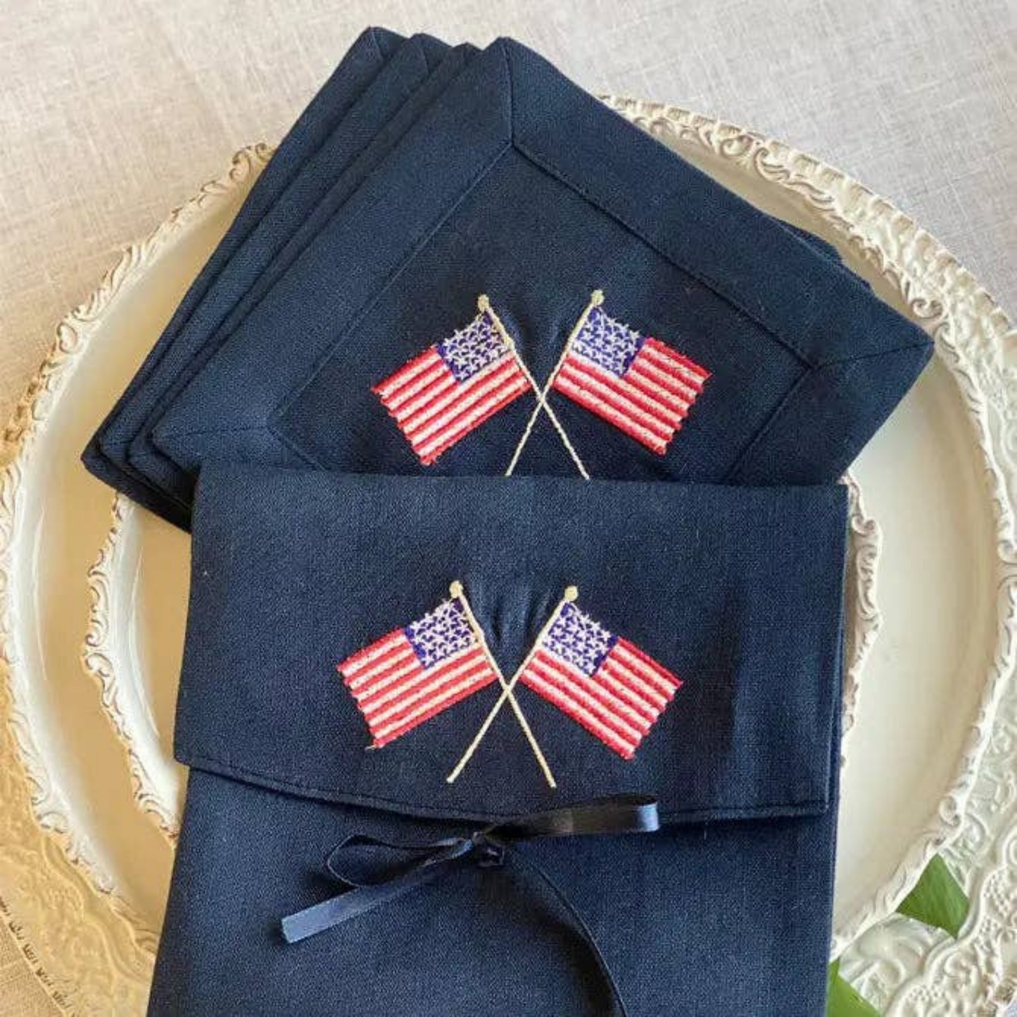 American Flags Cocktail Napkin - Set of 4