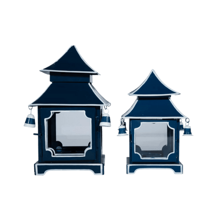 Navy & White Trim Pagoda Lantern - Hosted by Kelly Gaudreau