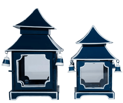 Navy & White Trim Pagoda Lantern - Hosted by Kelly Gaudreau
