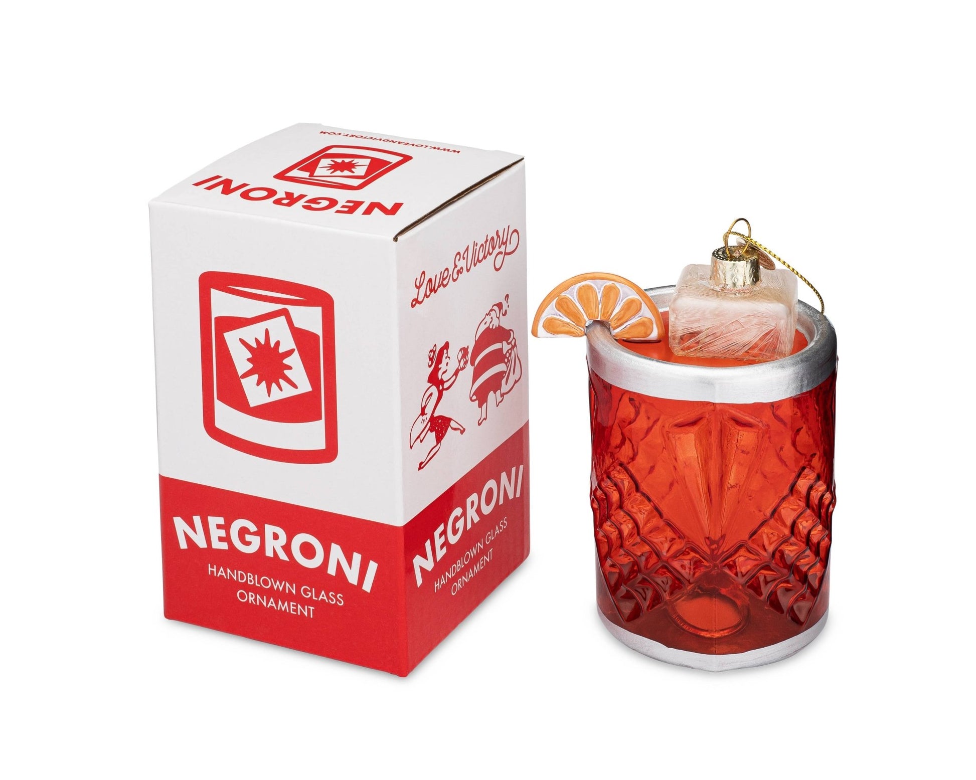 Negroni Cocktail Holiday Ornament Christmas Decor - Hosted by Kelly Gaudreau