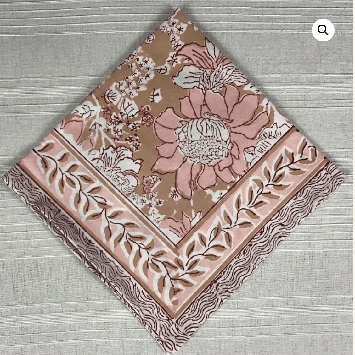 NH Napkin, 20 x 20, Pink, Tan, White - Hosted by Kelly Gaudreau