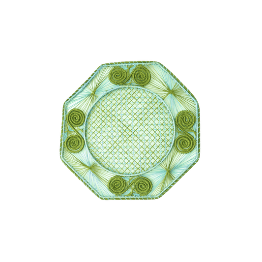 Octagonal Caracoli Placemats - Colored: Olive/Soft Blue - Hosted by Kelly Gaudreau