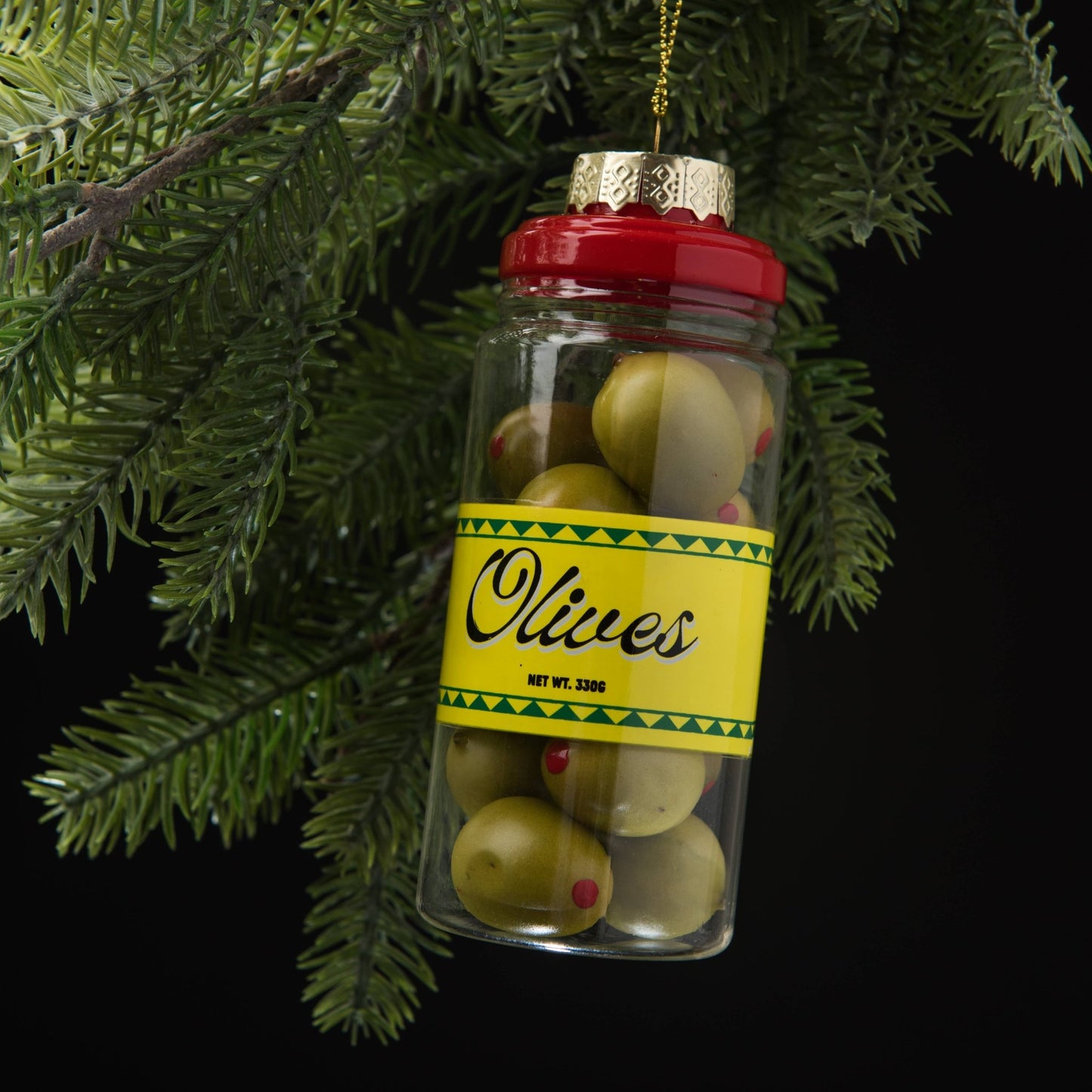 Olive Jar Cocktail Garnish Holiday Ornament Christmas Decor - Hosted by Kelly Gaudreau
