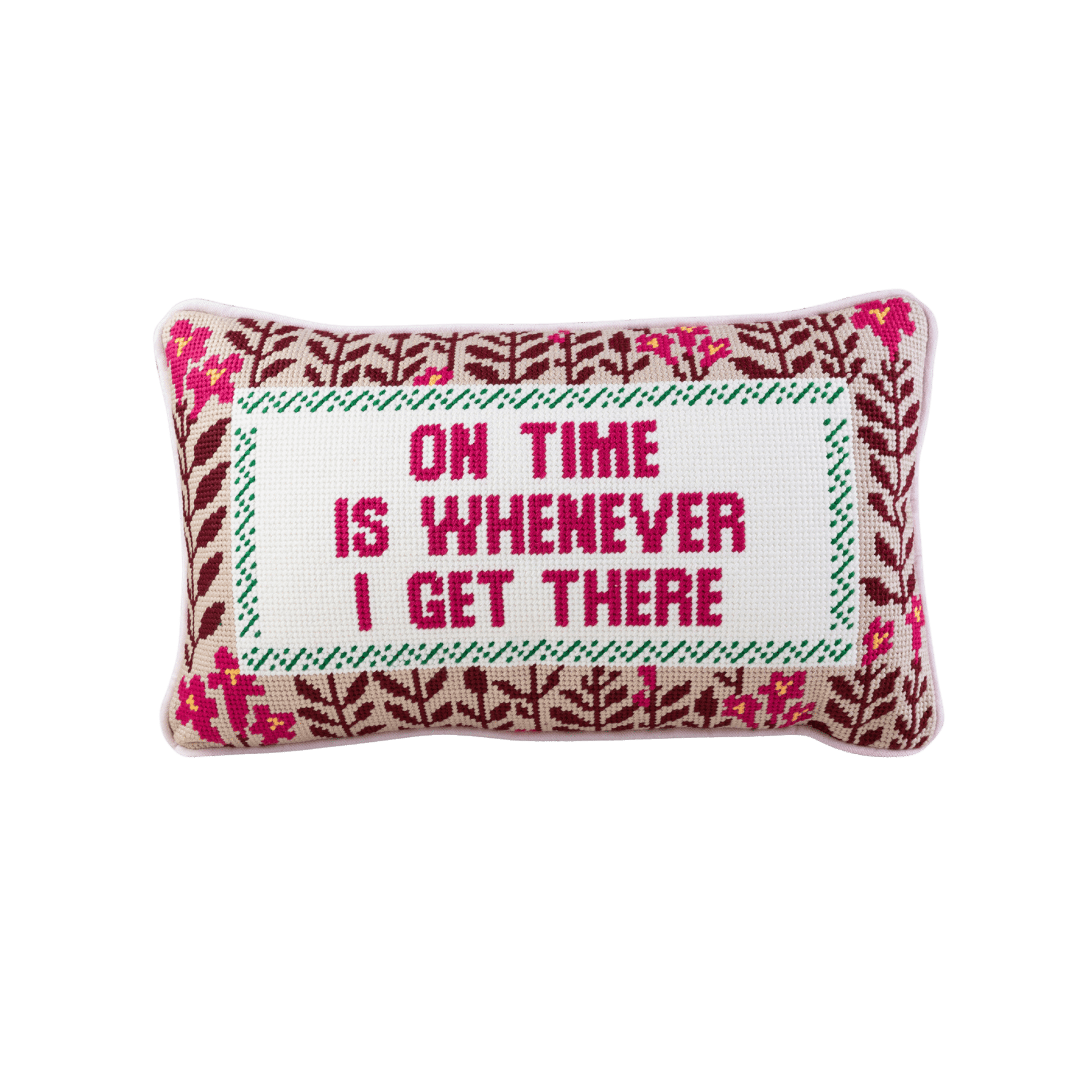 On Time Needlepoint Pillow - Hosted by Kelly Gaudreau