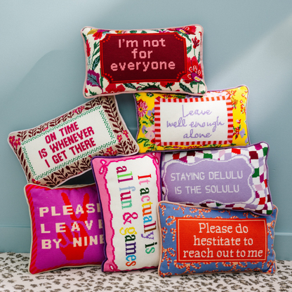 On Time Needlepoint Pillow - Hosted by Kelly Gaudreau