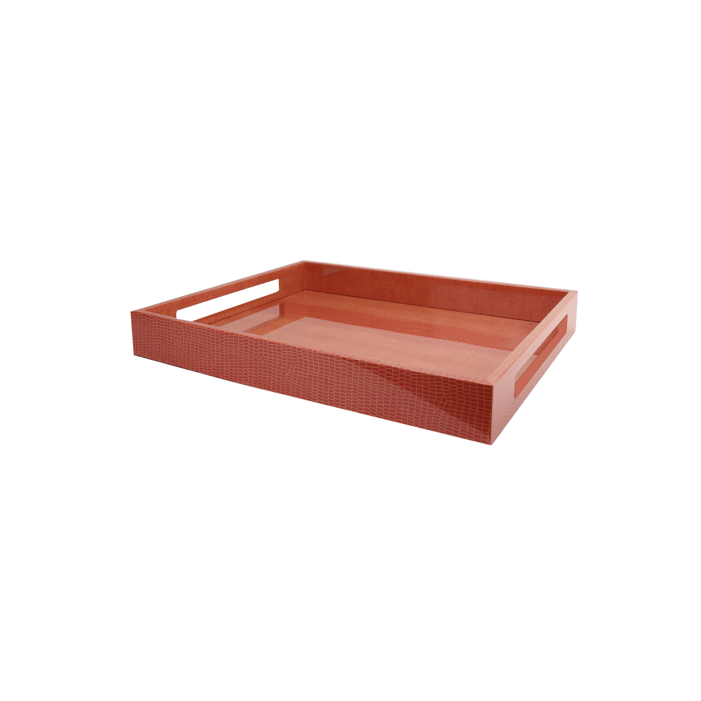 Orange Croc Medium Lacquered Serving Tray - Hosted by Kelly Gaudreau