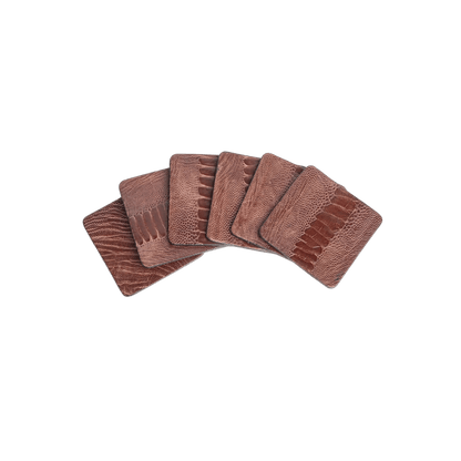 Ostrich Shin Coasters with Tie - Set of 6 - Hosted by Kelly Gaudreau