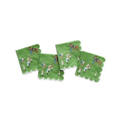Paddock & Jockeys Embroidered Cocktail Napkins - Set of 4 - Hosted by Kelly Gaudreau