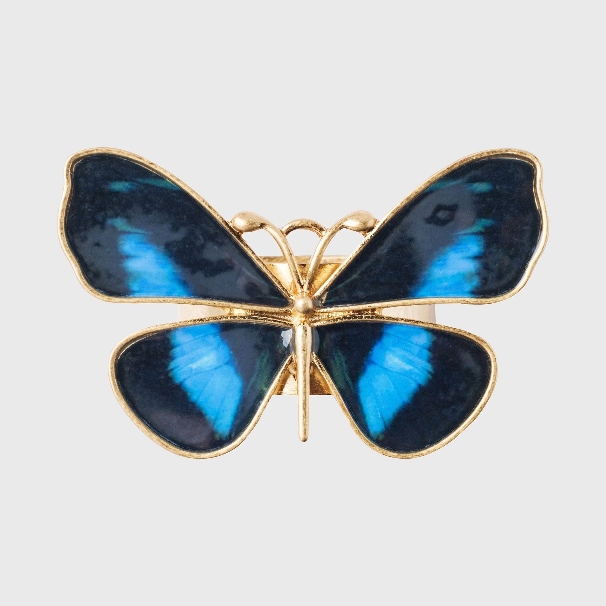 Painterly Butterfly Napkin Rings in Blue Set of 4 - Hosted by Kelly Gaudreau