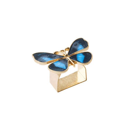 Painterly Butterfly Napkin Rings in Blue Set of 4 - Hosted by Kelly Gaudreau