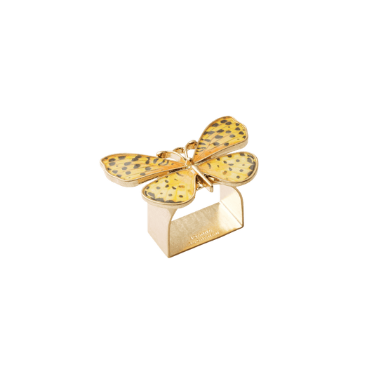 Painterly Butterfly Napkin Rings in Yellow Set of 4 - Hosted by Kelly Gaudreau