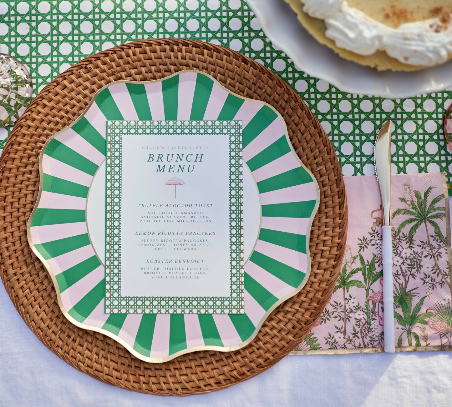 Palm Beach - Pink & Green Large Paper Napkins - Set of 20 - Hosted by Kelly Gaudreau