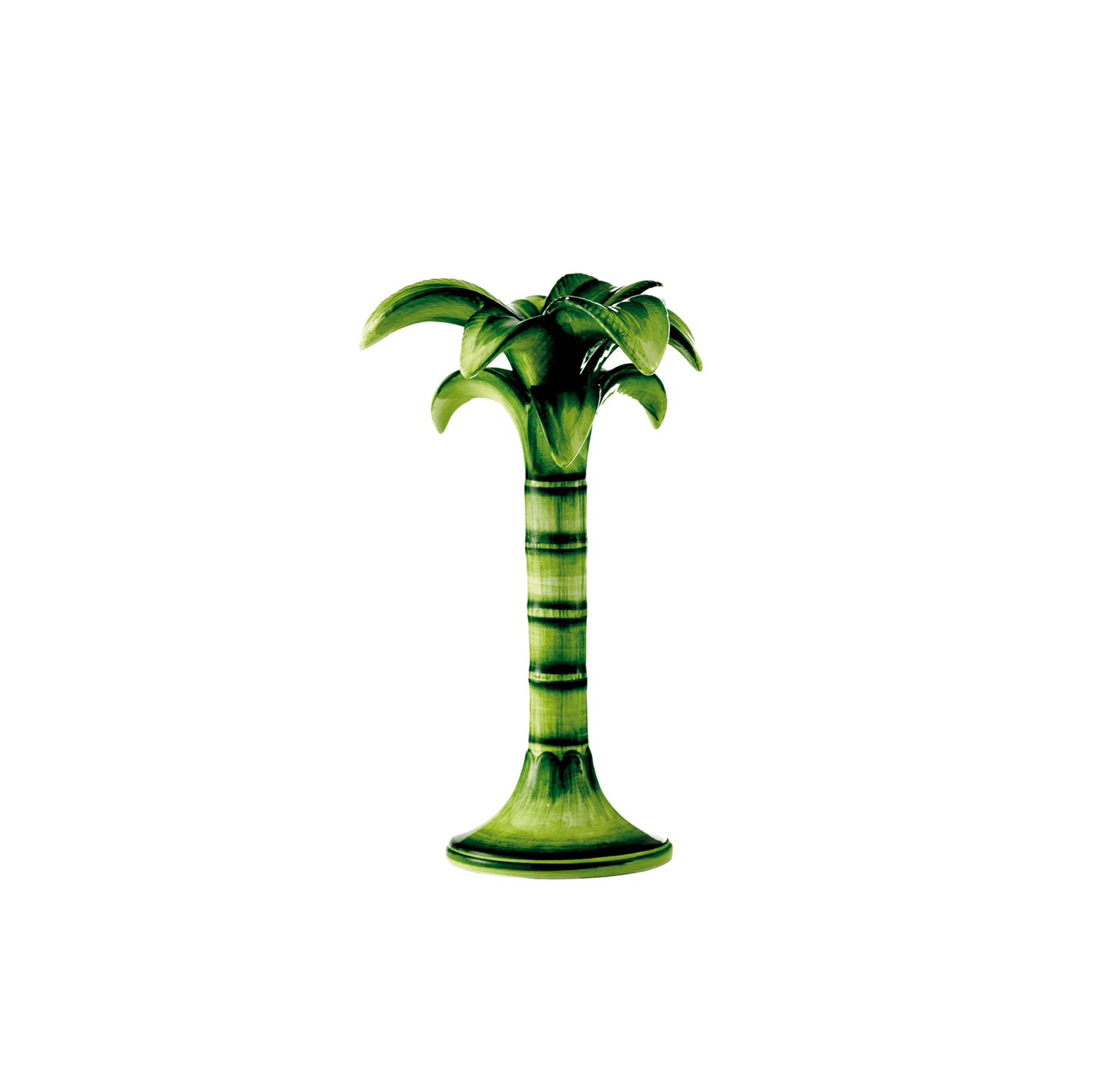 Palm Tree Candle Holder Medium (Green Ceramic) 10 inch - Hosted by Kelly Gaudreau