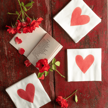 Papersoft Hearts Hearts Cocktail Napkins - Set of 20 - Hosted by Kelly Gaudreau