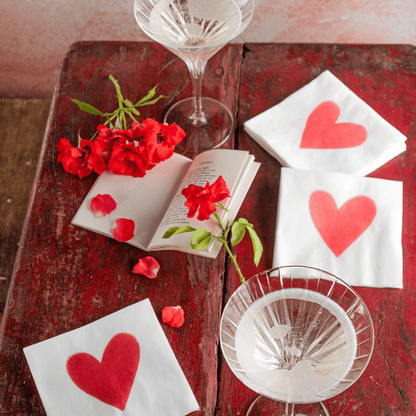 Papersoft Hearts Hearts Cocktail Napkins - Set of 20 - Hosted by Kelly Gaudreau