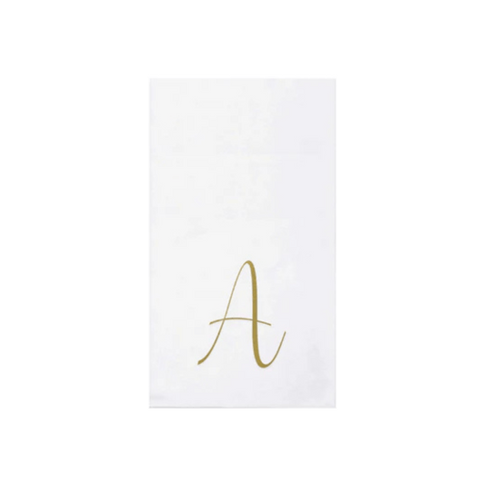 Papersoft Napkins Gold Monogram Guest Towels - Pack of 20 - Hosted by Kelly Gaudreau