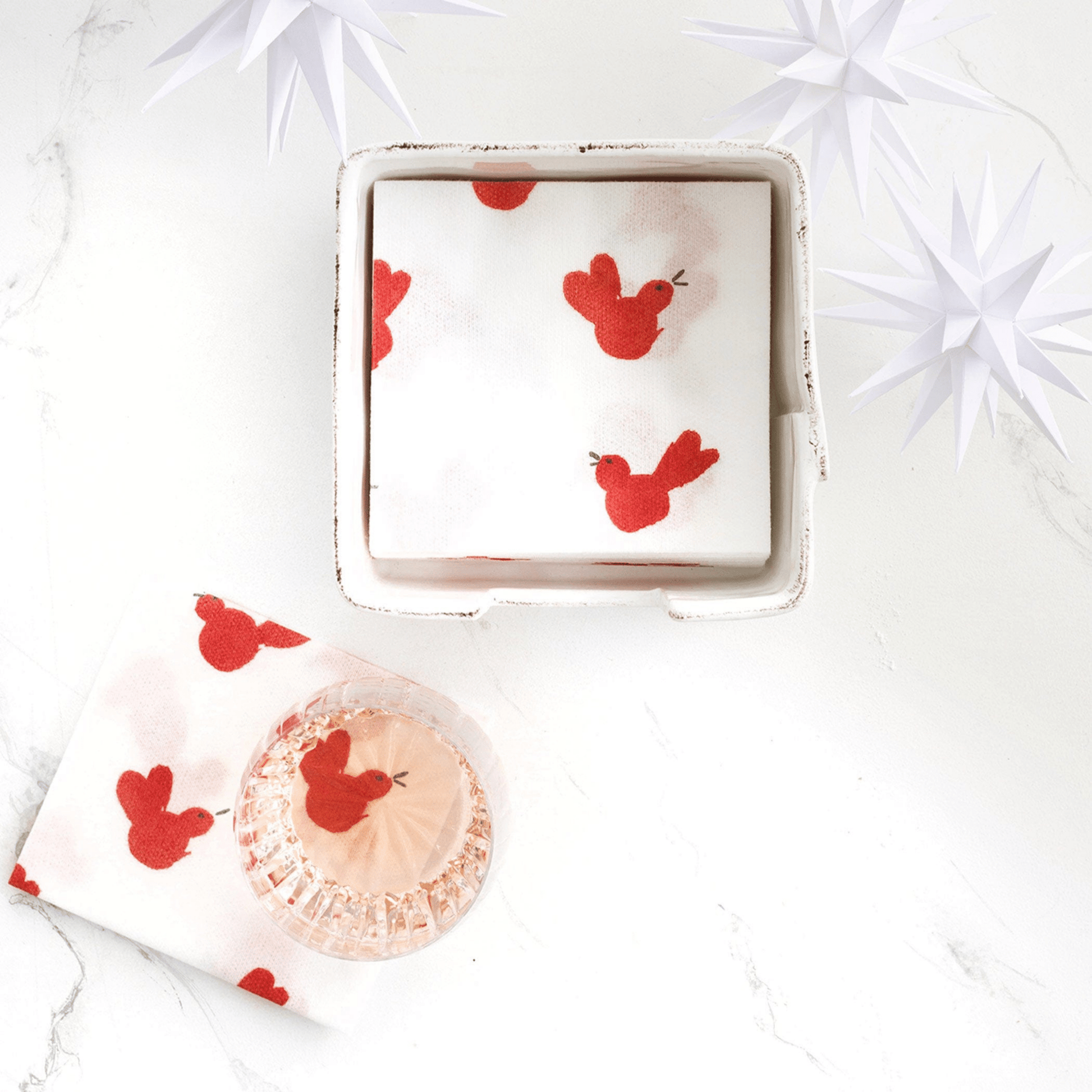 Papersoft Napkins Red Bird Cocktail Napkins - Pack of 20 - Hosted by Kelly Gaudreau