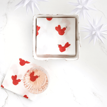 Papersoft Napkins Red Bird Cocktail Napkins - Pack of 20 - Hosted by Kelly Gaudreau