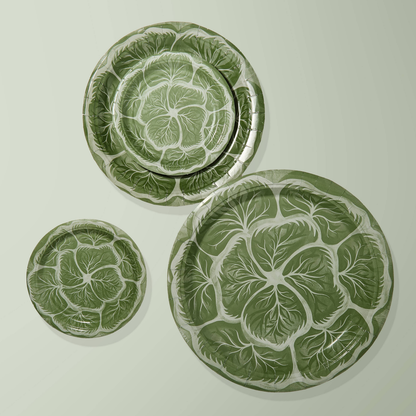 Mini Hors D'oeuvres Cabbage Paper Plates - Set of 8
