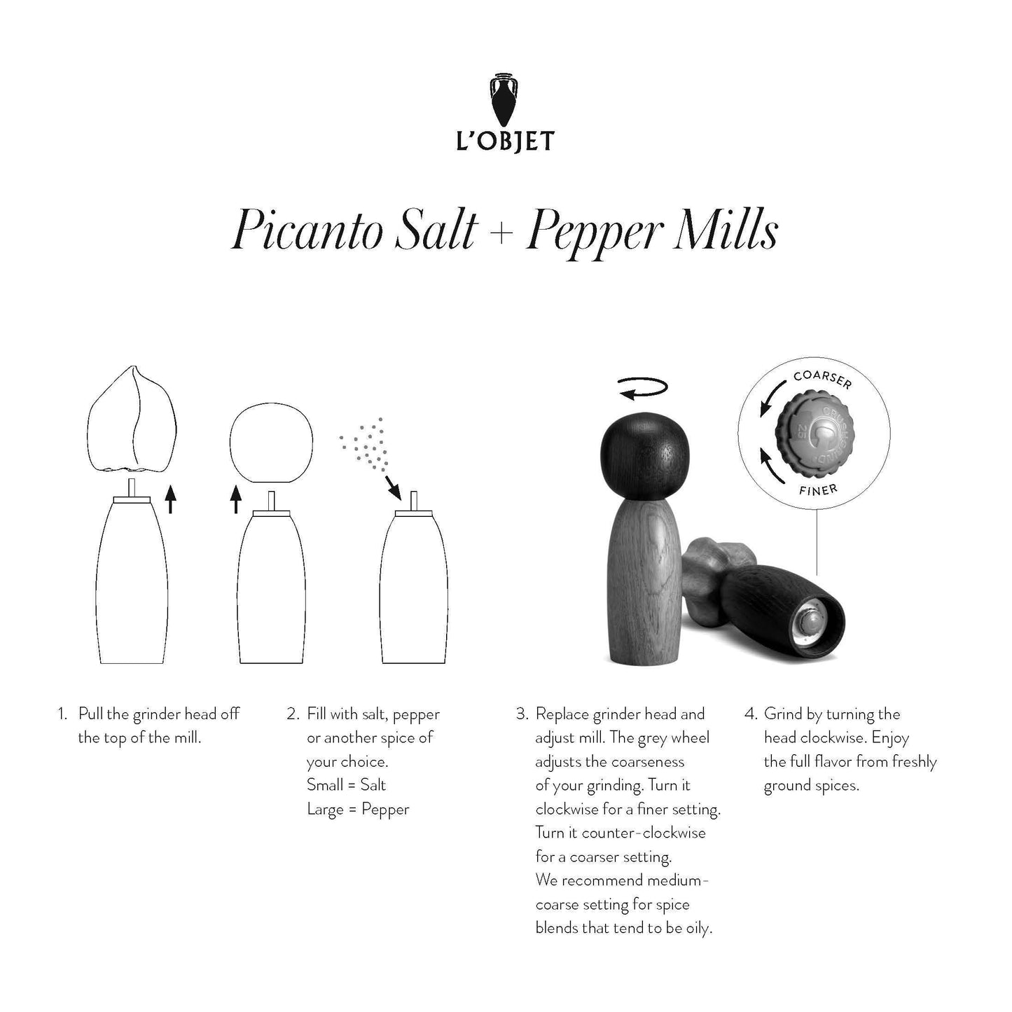 Picanto Salt + Pepper Mills (Set of 2)