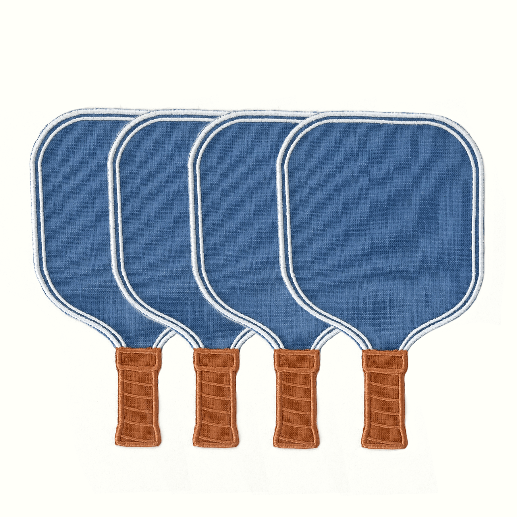 Pickleball Paddle Blue Linen Cocktail Napkins - Set of 4 - Hosted by Kelly Gaudreau