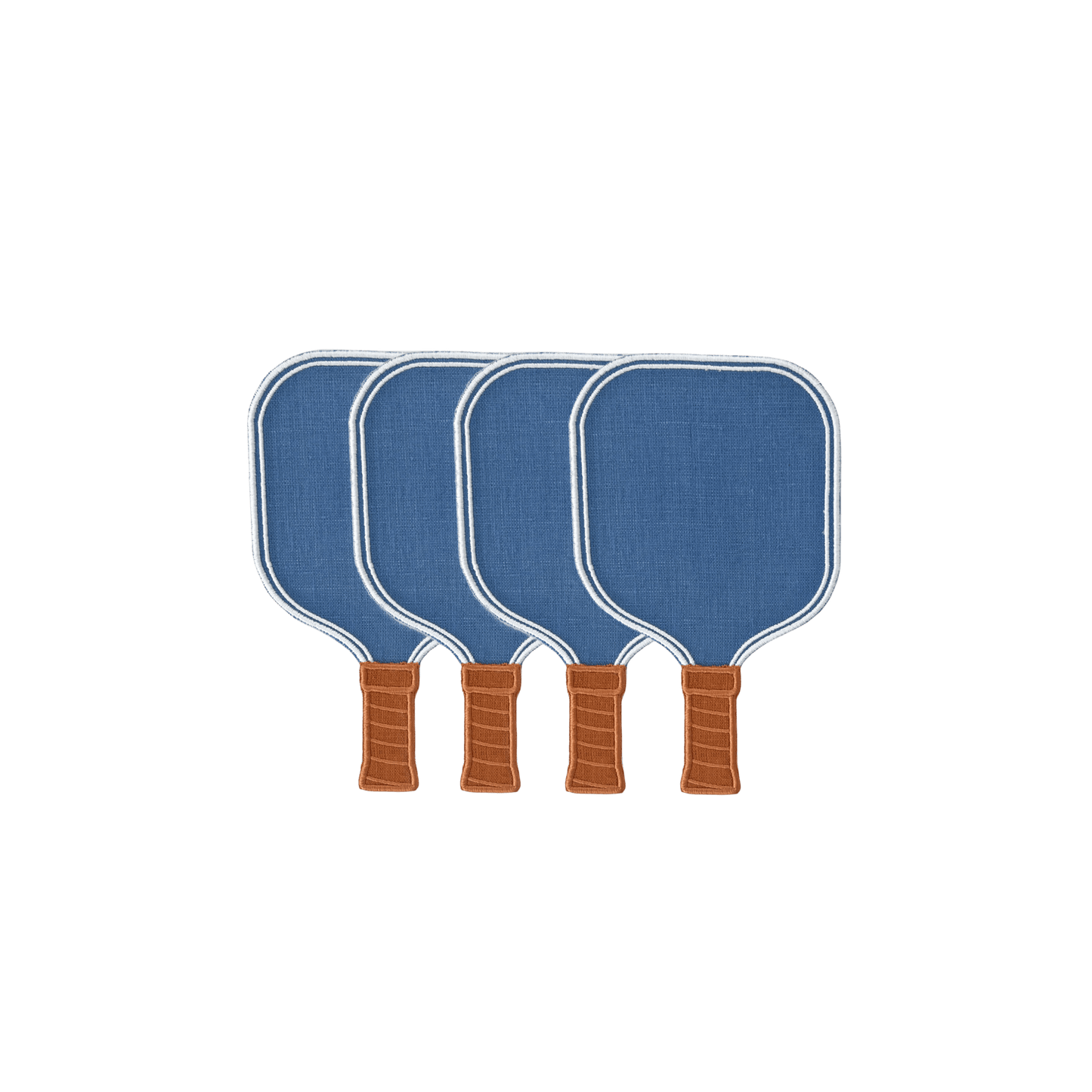 Pickleball Paddle Blue Linen Cocktail Napkins - Set of 4 - Hosted by Kelly Gaudreau