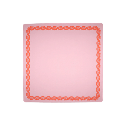 Pink & Coral Flower Border Mahjong Mat - Hosted by Kelly Gaudreau