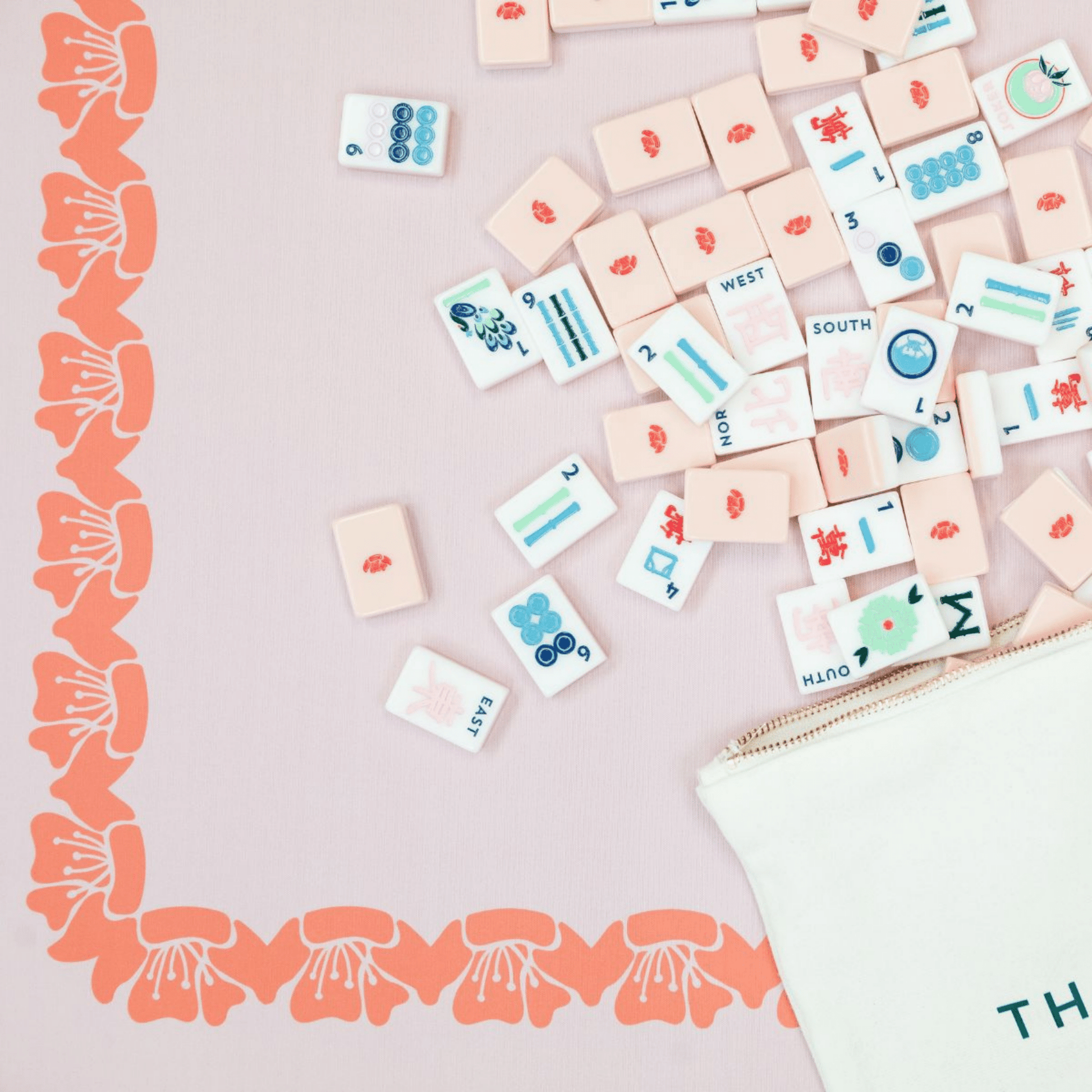 Pink Double - Sided Mahjong Mat - Hosted by Kelly Gaudreau