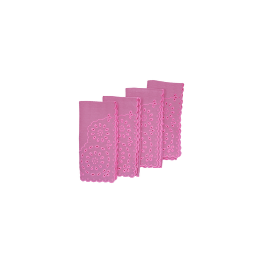 Pink Eyelet Dinner Napkins - Set of 4 - Hosted by Kelly Gaudreau