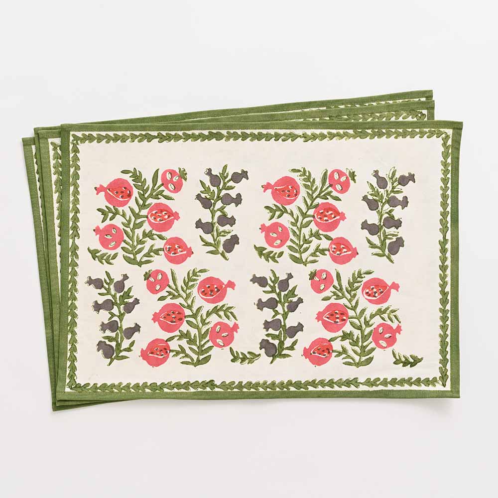 Pom Bells Fern & Poppy Placemat Set of 4 - Hosted by Kelly Gaudreau