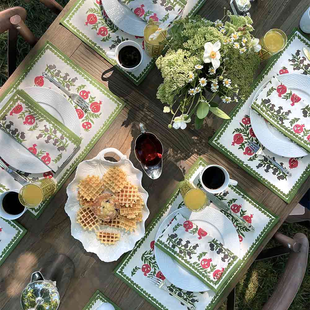 Pom Bells Fern & Poppy Placemat Set of 4 - Hosted by Kelly Gaudreau