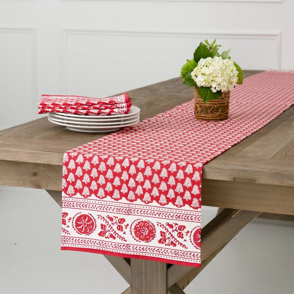 Pom Buti Red Table Runner - Hosted by Kelly Gaudreau