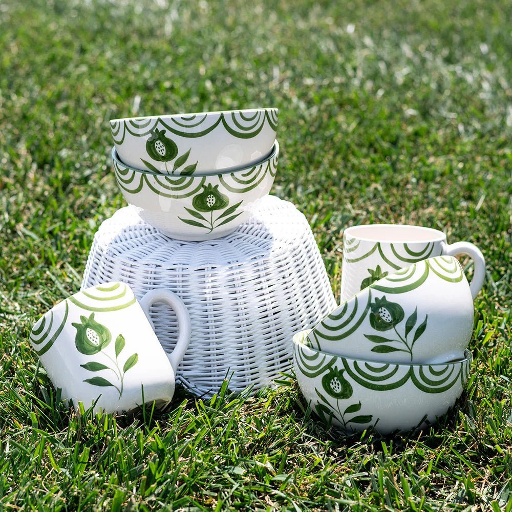 Pomegranate Duet Green Mug Set of 2 - Hosted by Kelly Gaudreau
