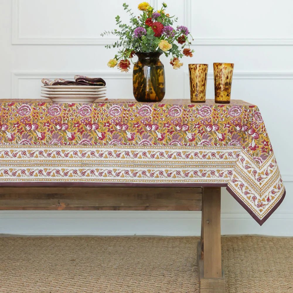 Pomegranate Garden Plum & Ochre Tablecloth - Hosted by Kelly Gaudreau