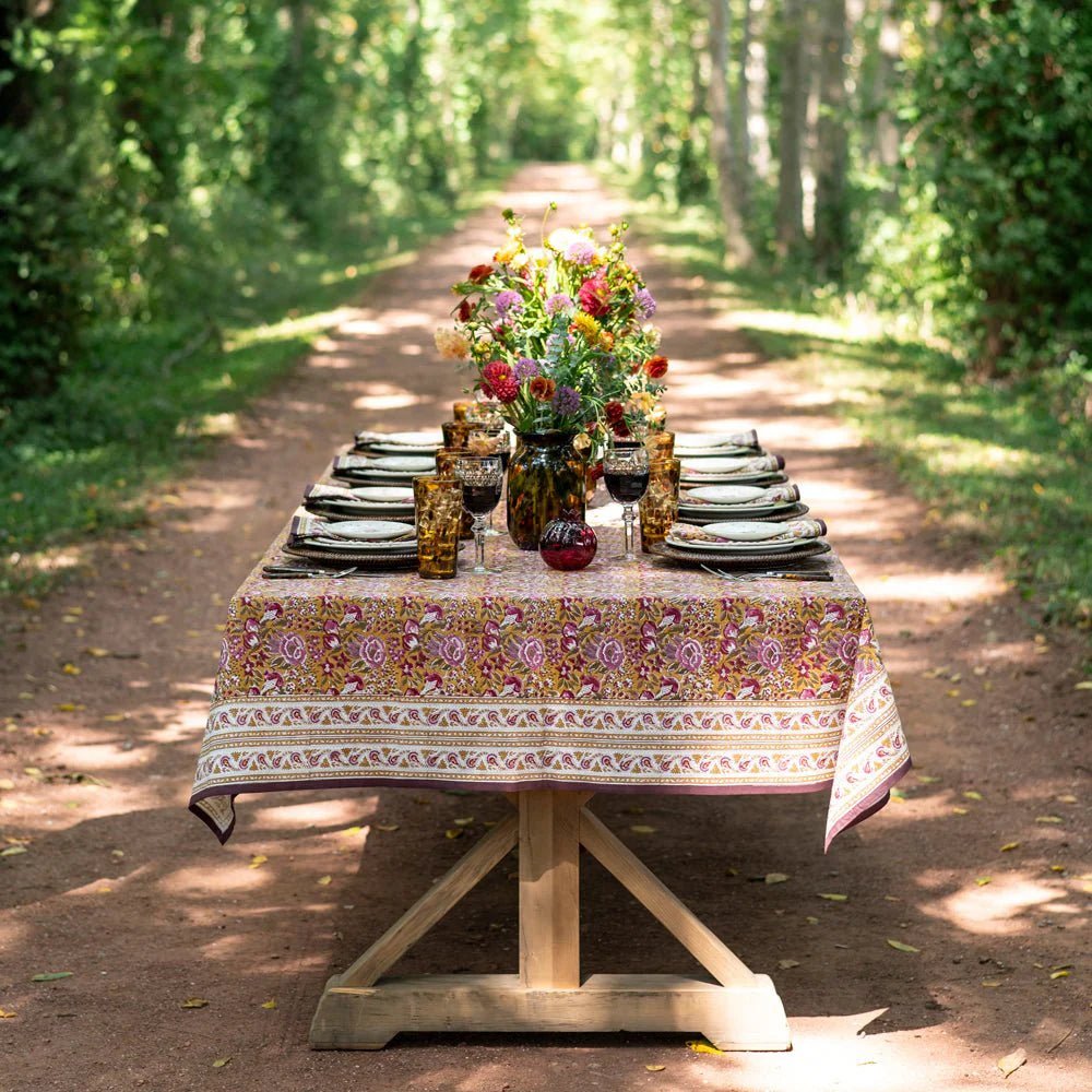 Pomegranate Garden Plum & Ochre Tablecloth - Hosted by Kelly Gaudreau