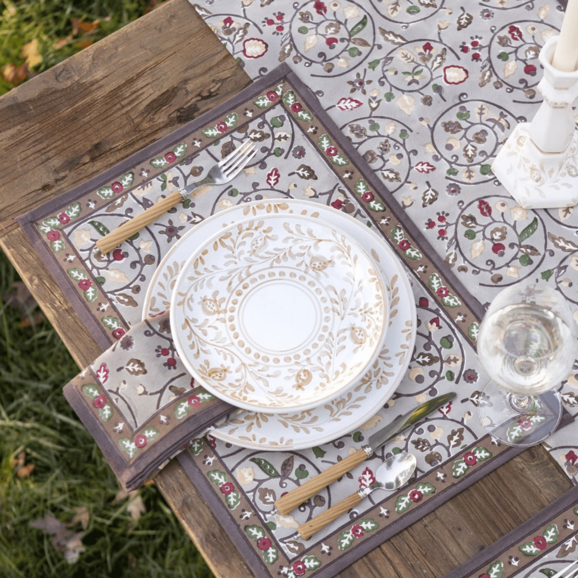 Pomegranate Scroll Dinner Plates - Set of 2 - Hosted by Kelly Gaudreau