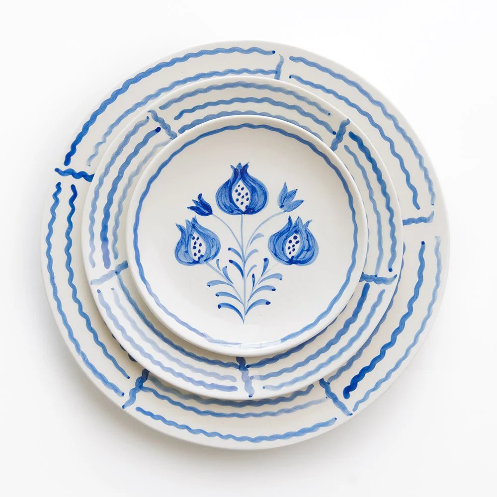 Pomegranate Trio Sketch Cobalt Blue Salad Plate Set of 2 - Hosted by Kelly Gaudreau