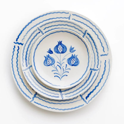 Pomegranate Trio Sketch Cobalt Blue Salad Plate Set of 2 - Hosted by Kelly Gaudreau