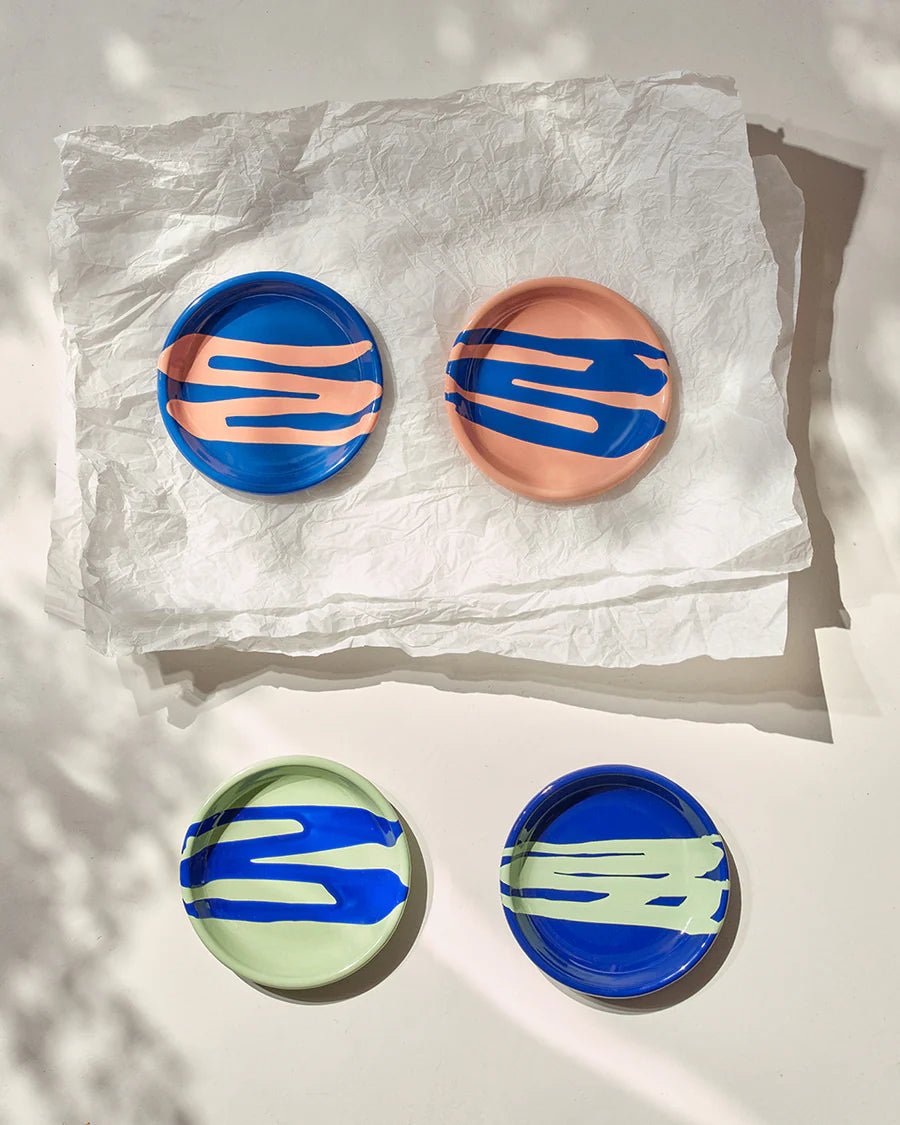 Primavera Small Plate Mint on Indigo - Hosted by Kelly Gaudreau