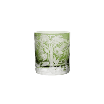 Primeval Palms Double Old Fashioned Glass - Khaki Green - Hosted by Kelly Gaudreau